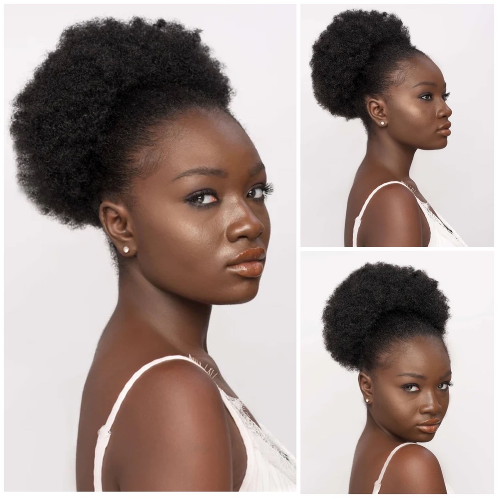 NWT Natural Girl Wigs Faux Afro Puff, Color 1 (Black), One Size